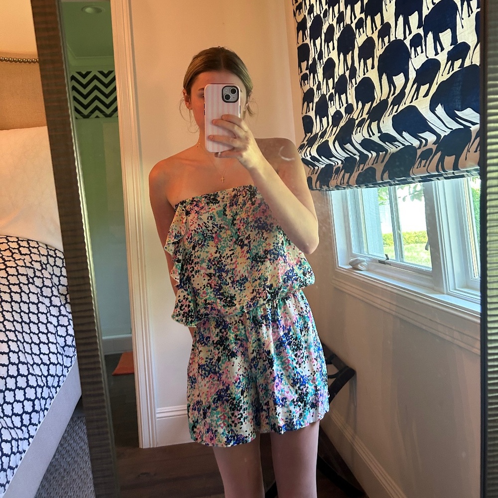 Karina Grimaldi multicolored romper with ruffles